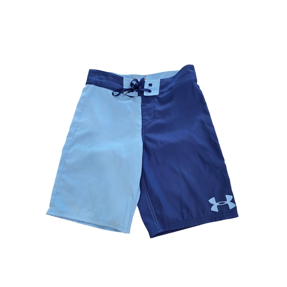 Under Armour Boys Board‎ Shorts Swim Trunks Color Block Size 26 Blue Light Blue